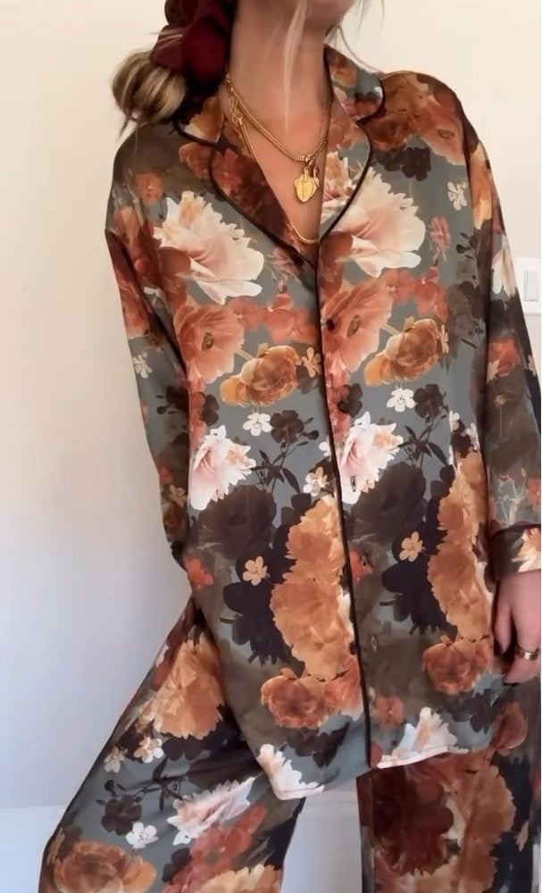 Blumen Elegantes Pyjama-Set