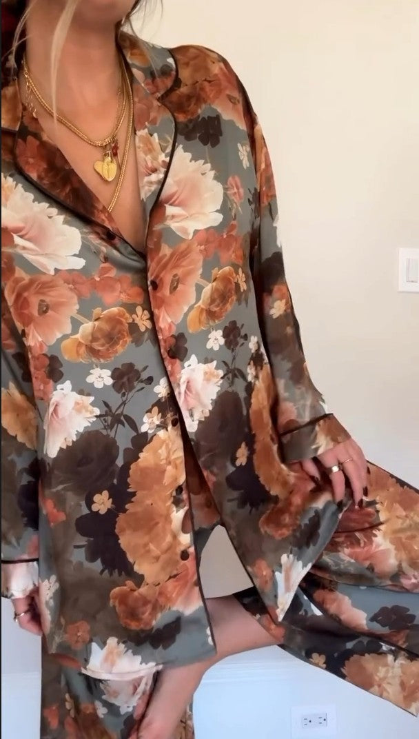 Blumen Elegantes Pyjama-Set