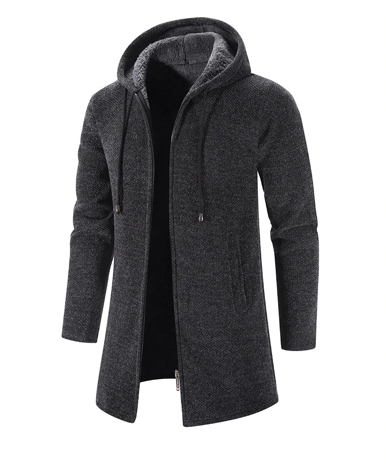 Warmer Herrenmantel mit Kapuze