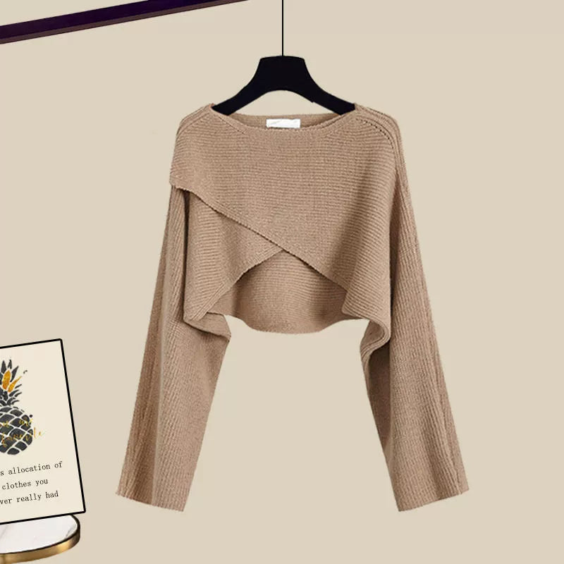 Elena | Elegantes Dreiteiliges Set mit Bluse und Pullover