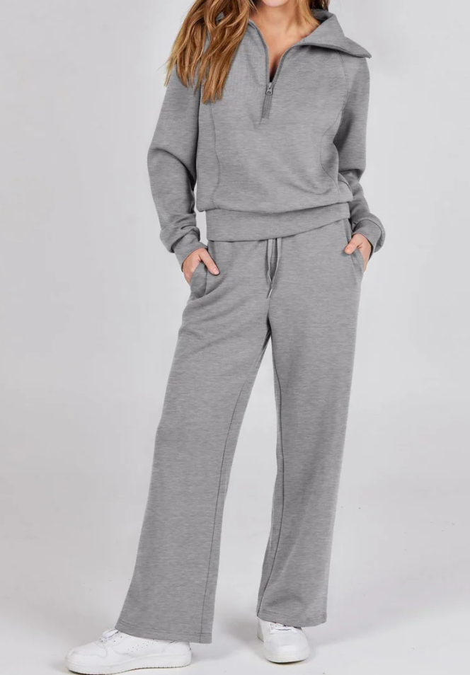 STILVOLLE ZIP & ENTSPANNUNG: ZWEITEILIGES SET MIT LANGEN ÄRMLEN