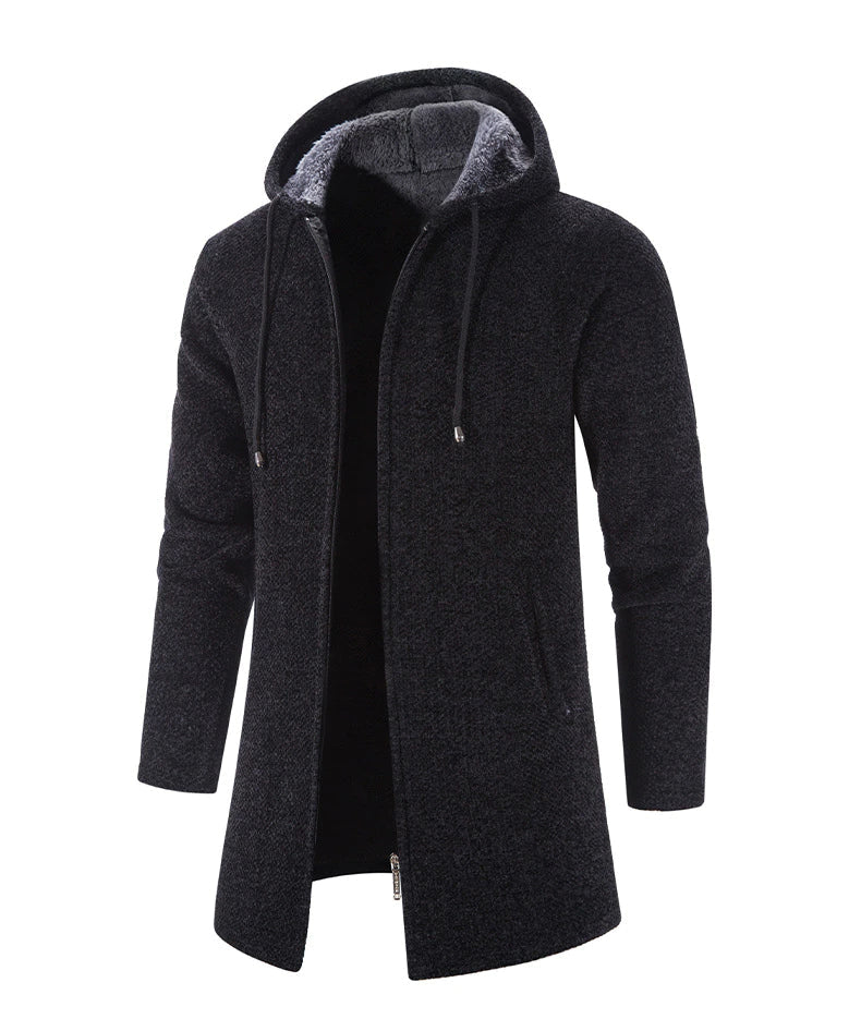 Warmer Herrenmantel mit Kapuze