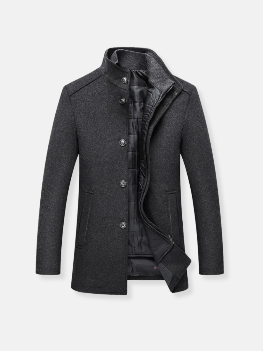 Klassischer Herren-Trenchcoat aus Wolle